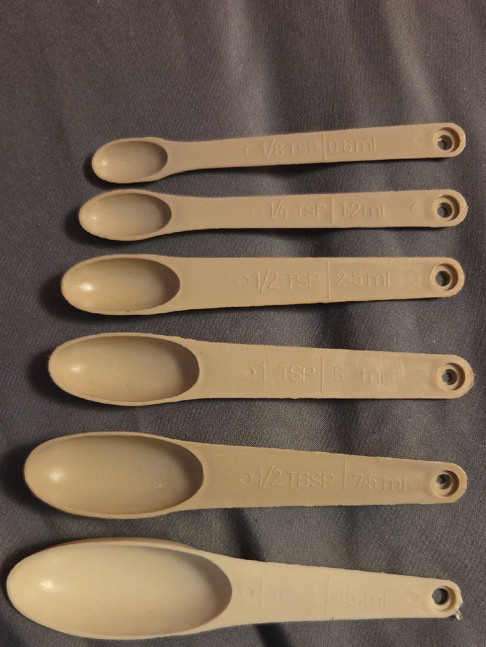 Beige Nesting Measuring Spoon Set - 6 Piece
